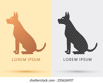 Dog shadow sitting icon, graphic, symbol, logo, Vector.