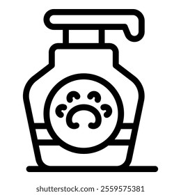 Dog shampoo bottle dispensing soap for bath time at home or at the groomer