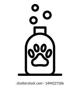 Dog shampoo icon. Outline dog shampoo vector icon for web design isolated on white background