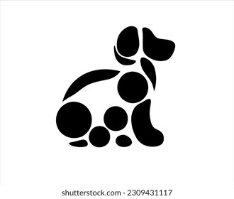 Diseño de forma de perro con bola y patas