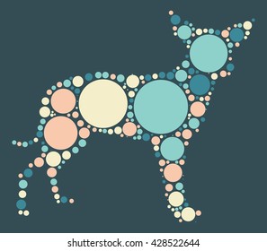 dog shape design by color point