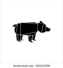 Dog Shape Inspired by Origami Form, can use for Logo, Pictogram, Animal Figure, Website, Apps, or Graphic Design Element. Vector Illustration