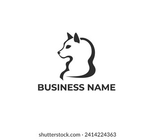 dog shape logo design vector template	