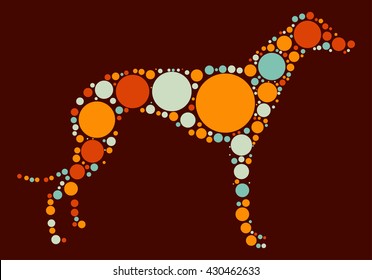 dog  shape vector design by color point