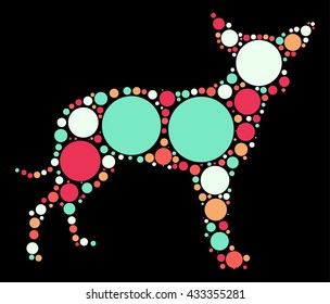 dog shape vector design by color point