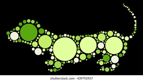 dog shape vector design by color point