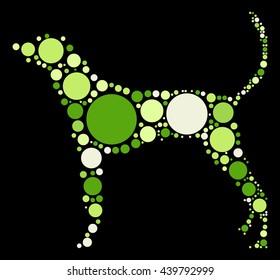 dog shape vector design by color point