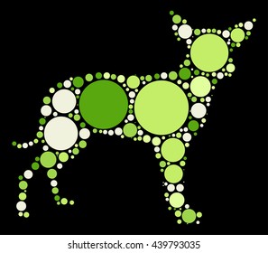 dog shape vector design by color point