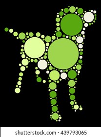 dog shape vector design by color point