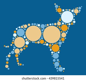 dog shape vector design by color point