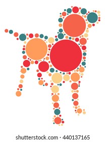 dog shape vector design by color point