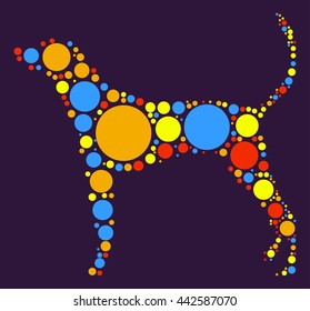 dog shape vector design by color point