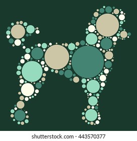 dog shape vector design by color point
