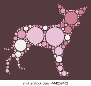 dog shape vector design by color point