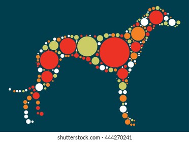 dog shape vector design by color point