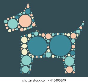 dog shape vector design by color point