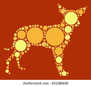 dog shape vector design by color point