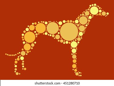 dog shape vector design by color point