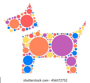 dog shape vector design by color point