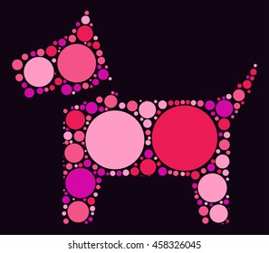 dog shape vector design by color point