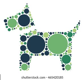 dog shape vector design by color point