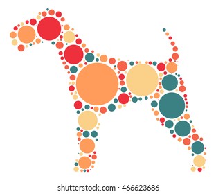 dog shape vector design by color point