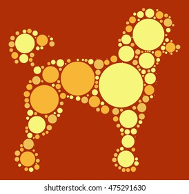 dog shape vector design by color point