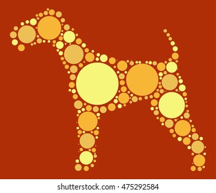 dog shape vector design by color point