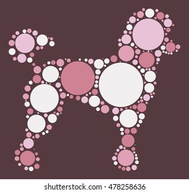 dog shape vector design by color point