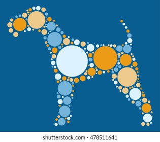 dog shape vector design by color point