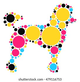 dog shape vector design by color point