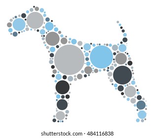 dog shape vector design by color point