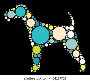 dog shape vector design by color point