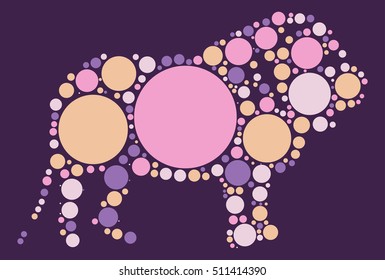 dog shape vector design by color point
