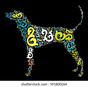 dog shape vector design illustration