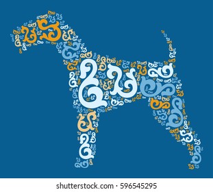 dog shape vector design illustration