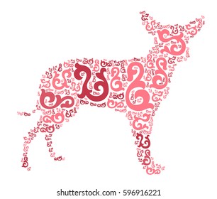 dog shape vector design illustration
