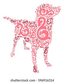 dog shape vector design illustration

