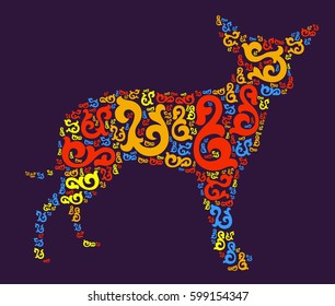 dog shape vector design illustration
