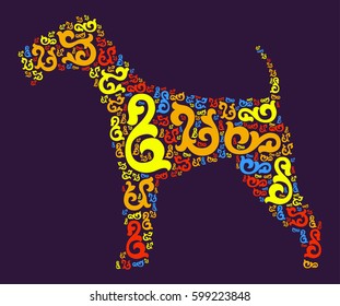 dog shape vector design illustration