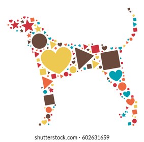 dog shape vector design illustration
