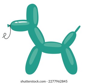 Dog shaped balloon in cartoon style. Beautiful holiday item.
