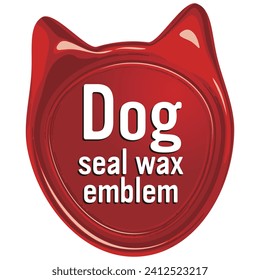 Dog shaped seal wax emblem vector illustration