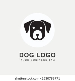 El perro formó el diseño plano del logotipo. Puede ser utilizado como logotipo de la compañía, icono del App, Vector, diseño etc. de la camiseta.