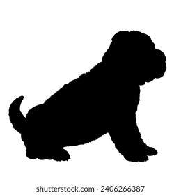 Dog Shar Pei puppy silhouette Breeds Bundle Dogs on the move. Dogs in different poses. jumps, the dog runs. The dog is sitting. The dog is lying down playing
