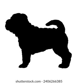 Dog Shar Pei  silhouette Breeds Bundle Dogs on the move. Dogs in different poses. jumps, the dog runs. The dog is sitting. The dog is lying down playing
