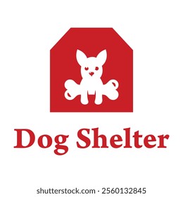 dog shelter flat minimalist logo design