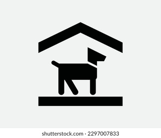 Symbol für die Hundehütte. Hüttenschutzschild der Hütte. Internes Pet Adoption Care Center Vektorgrafik-Illustration Clip Art Cricut