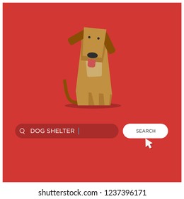 Dog Shelter Written in Browser Search Bar with Mouse Pointer