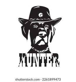 a dog in a sheriff's hat